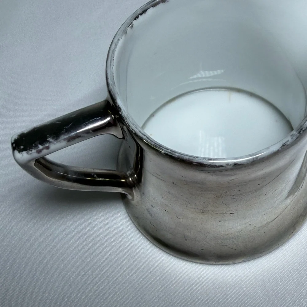 Antique Porcelain Silver Imperial PSL Austria Crown Miniature Creamer 1914 Era